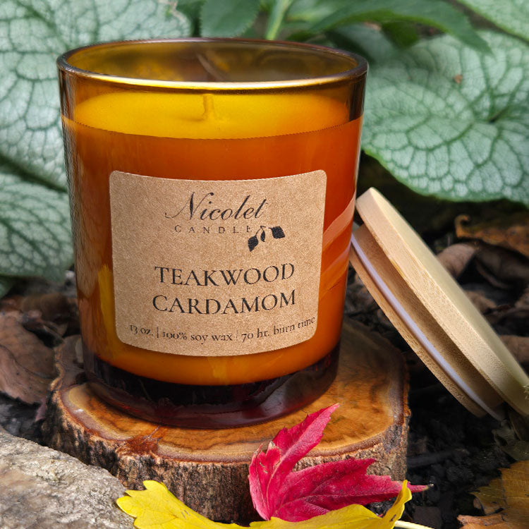 Large Glass Candle (13 oz) - Amber – Nicolet Candle